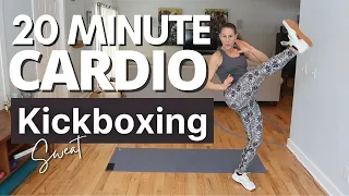 20 MIN Cardio Kickboxing Workout | At Home No Equipment | Sweat & Burn