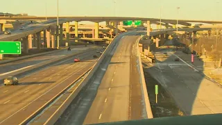 I-635 in Dallas starting to dry up after winter storm