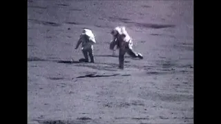 Astronauts falling on the Moon