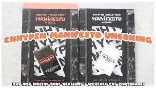 ✨unboxing enhypen manifesto in seoul world tour dvd + digital code versions and weverse pobs | 엔하이픈