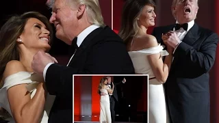 Donald Trump shares awkward first dance with wife Melania at Inaugural Ball while singing