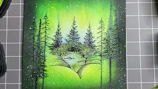 Lavinia Stamps northern lights sponge painting