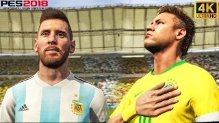 PES 2018 - Brasil vs Argentina | Maracanã | PS5 Gameplay [4K]