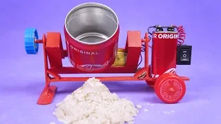 AMAZING MINI CONCRETE MIXER WITH ALUMINUM CANS AND DC MOTOR