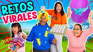 ⏱ RETOS EN FAMILIA 🤣 ¡CORRE DEL HUEVO!🥚 GLOBO GIGANTE DE AGUA 💦 TORTILLA CHALLENGE Y ➕| Conny Merlin