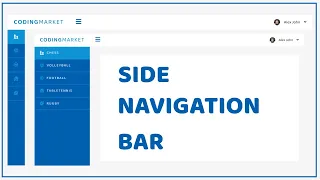 Side Navigation Bar using HTML CSS and Javascript  -- Vertical Navigation  Bar