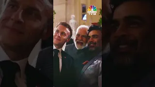 Modi In France: French President Macron, PM Modi & Actor R Madhavan Take A Selfie | CNBC TV18