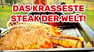 🔥🥩 STEAK IM BRENNENDEN SALZMANTEL GRILLEN --- Klaus grillt