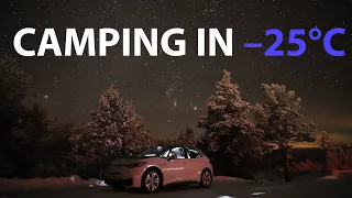 VW ID3 camping in -25°C in Folldal