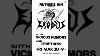 Exodus- Ruthie's Inn, Berkeley Ca 3/30/84 xfer from master audio cassette Thrash Metal Paul Baloff