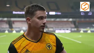 Dendoncker reacts to the victory over Sheffield United post match interview