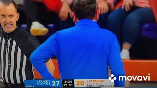 Clemson player intentional foul on Wendell Moore(Duke) break away dunk! Flagrant 2 ejection