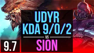 UDYR vs SION (TOP) | KDA 9/0/2, 2 early solo kills, 67% winrate, Legendary | EUW Grandmaster | v9.7