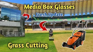 Grass Cutting  Media box glasses💓 Arbab niaz cricket stadium latest update 2024