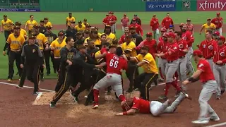 Yasiel Puig EJECTED after Reds and Pirates bench clearing BRAWL | Reds vs Pirates 4/7/19