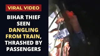 Bihar Thief Seen Dangling from Window, Dragged Inside & Thrashed by Passengers