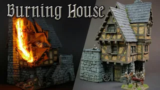 Burning House | DIY - Miniature house with led lighting