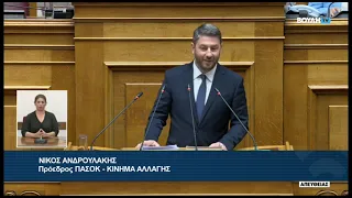 Ν. Ανδρουλάκης (Πρόεδρος ΠΑΣΟΚ - ΚΙΝ.ΑΛ.) (Συζήτηση για την αντιμετώπιση της ακρίβειας) (24/05/2024)