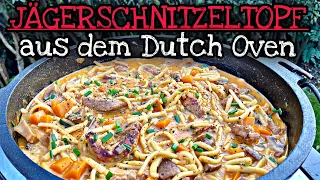 Jägerschnitzeltopf aus dem Dutch Oven