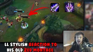 LL Stylish Reaction To His Old Zed Montage ( Season 5 )  Using Blade of The ruined King & Yoomuu's