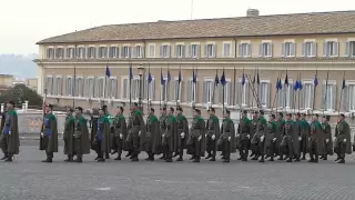 Changing of the guard at the Quirinale of Roma with Mameli's Italian Hymn sung