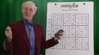 Lesson 1 Learn sudoku. How to solve sudoku for beginners. Horizontal blocks using TMB.