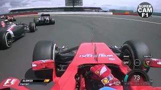 F1 2014 Overtaking Fernando Alonso | British Grand Prix | With Telemetry