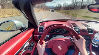 How does a 981 porsche boxster handle? | POV drive review | Is it the perfect backroad car?