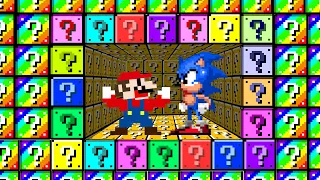 Can Mario and Sonic Collect 999 Item Blocks Rainbow in New Super Mario Bros.Wii? | Game Animation