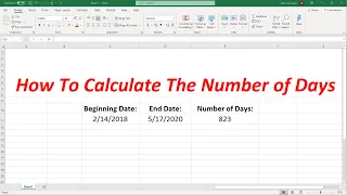 How To Calculate The Number of Days Between Two Dates In Excel