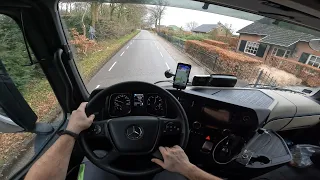 4K POV Truck Driving Mercedes Actros | Windy Day in Nederland