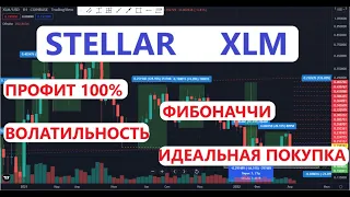 Stellar XLM. Профит 100% в месяц. Техника торговли. Фибоначчи. Волатильность.