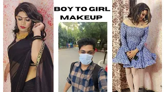 male to female make-up || crossdressers || boy to girl makeup transformation 🤗