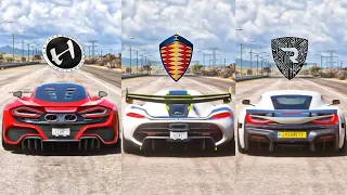 FH5 DRAG RACE - VENOM F5 Vs JESKO Vs NEVERA