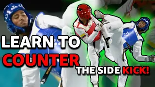 Taekwondo Lesson: how to BLOCK and COUNTER SIDE KICK (Cj Nickolas taekwondo fight analysis)