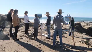 30 MINUTE PLEIN AIR oil painting PESCADERO with Maura and Brian