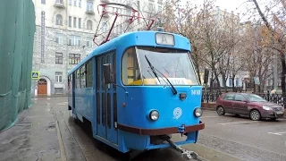 Прибытие экспонатов на парад в честь 117-летия московского трамвая