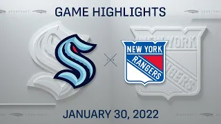 NHL Highlights | Kraken vs. Rangers - Jan 30, 2022