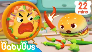 Hamburger Rescue Team | Yummy Foods Animation | Nursery Rhymes | Kids Songs | BabyBus