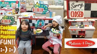A Chef Pretend Playtime! A 2 in 1 Kitchen and Restaurant Playset. Food Cooking Toys for Kids