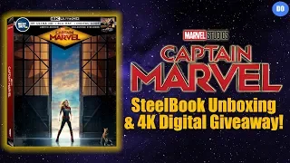 Captain Marvel SteelBook Unboxing & Digital Giveaway | Best Buy Exclusive 4K Ultra HD Blu-ray