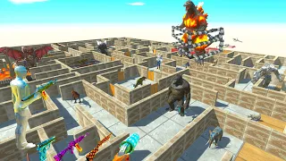 FPS AVATAR SAVES BURNING GODZILLA FROM A DEADLY ANIMAL MAZE - ARBS