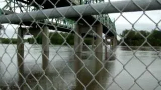 Missouri River Flood, under the Mormon Bridge in Omaha - 6/23/2011