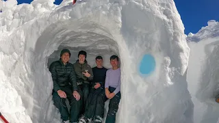 Building Snow Fort in 12ft of Snow - Crater Lake National Park