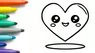 How to draw heart ❤️ step. y step very easy drawing for beginners. drawing for kids.