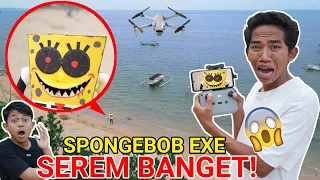 DRONE MENANGKAP NAMPAK SPONGEBOB.EXE DIPANTAI?!! | Mikael TubeHD