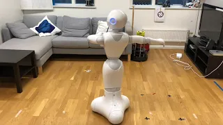 Pepper robot dances to jazz music