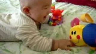 4 month old laughing baby