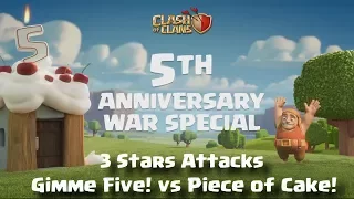 Clash of Clans - CLAN WARS 3 STARS ATTACKS | 5th Anniversary War Special