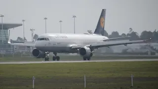 Lufthansa A320 not-so-smooth-of-a landing | #swiss001landing #shorts